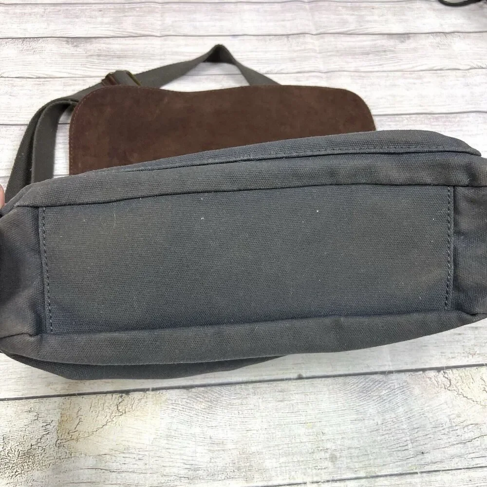 Patricia Nash Men's Leather Brown Blue Messenger Bag Travelers